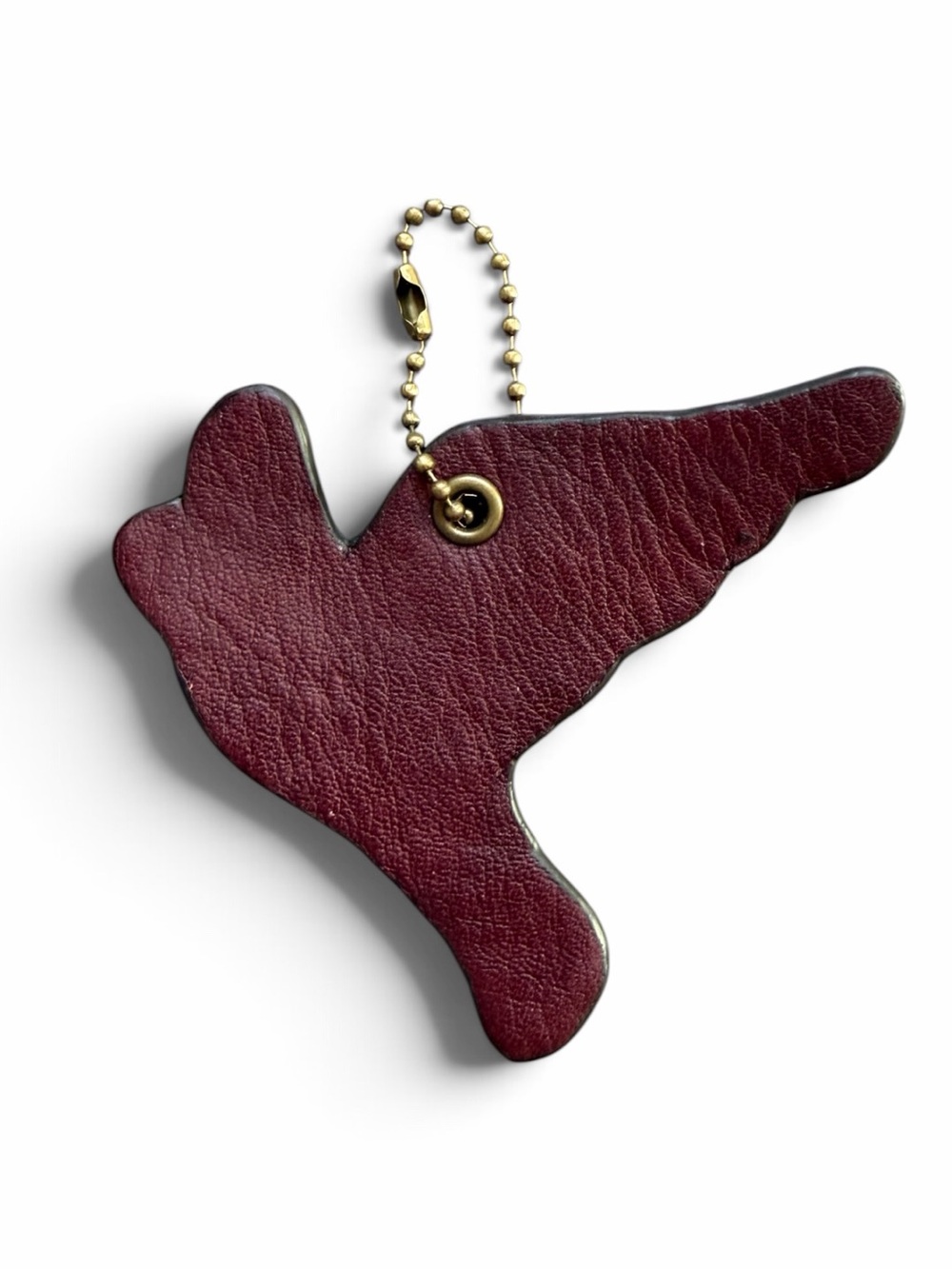 Leather Dove Keychain Bag Charm